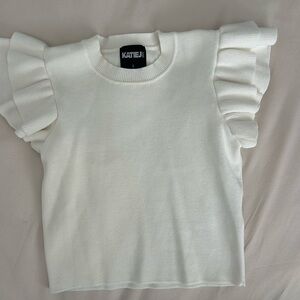 Katie J NYC flutter sleeve knit top